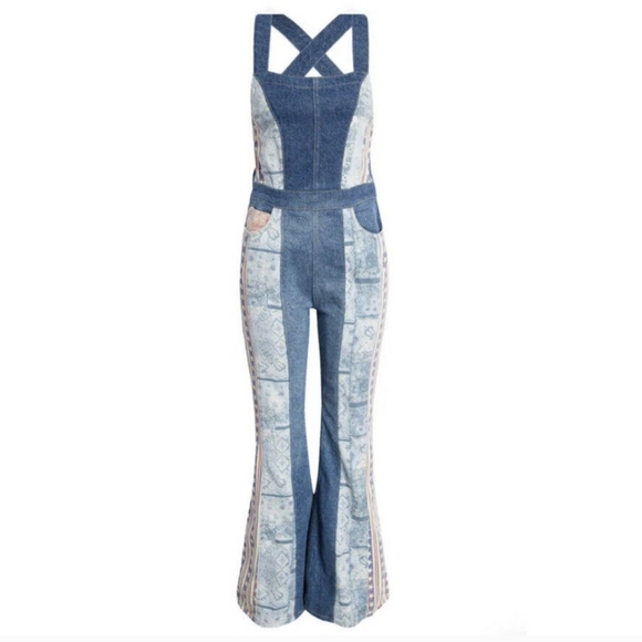Free People Pants - NWOT  | Free People We The Free | Dallas Americana Denim Jumpsuit